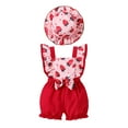thumbnail image 1 of Toddler Girls Sets Toddler Kids Girls Clothing Sets Summer Sunflower T Shirt Tops Ruched Loose Pants Outfits Children Clothes Gibobby(18-24 Months,Red), 1 of 8