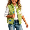thumbnail image 1 of Toddler Girls Sherpa Fleece Vest Zip-Up Cartoon Print Sleeveless Plush Cute Jacket Vests with Pocket Yellow, Size 5 Y, 1 of 5