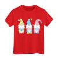 Toddler Girls Shirts 4t Crew Neck Cartoon Print Tunic Tops Soft Comfy Loose Toddler Baby Girls Summer Clothes, Shirts for Kids,Red,160