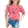 thumbnail image 1 of Toddler Girls Shirts Girls Cartoon Print Fashion Round Collar Loose Hugh Leisure T Shirt With Short Sleeves Kids Summer Clothing Hot Pink,12-13 Years, 1 of 4