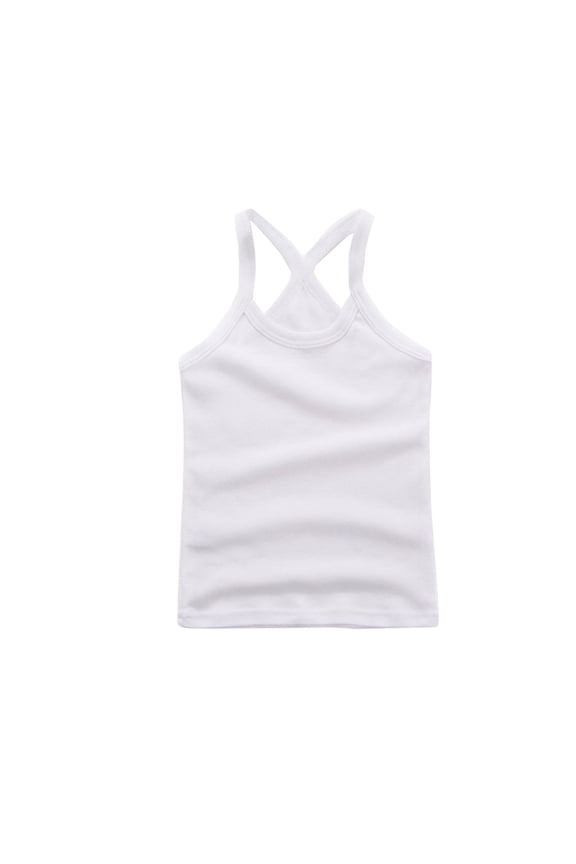 Toddler Boys Girls Shirts Dance Tank Racerback Crop Tank Soild Sleeveless Sports Dance Ballet Gymnastics Dancewear Kids Clothes Size 3-4T