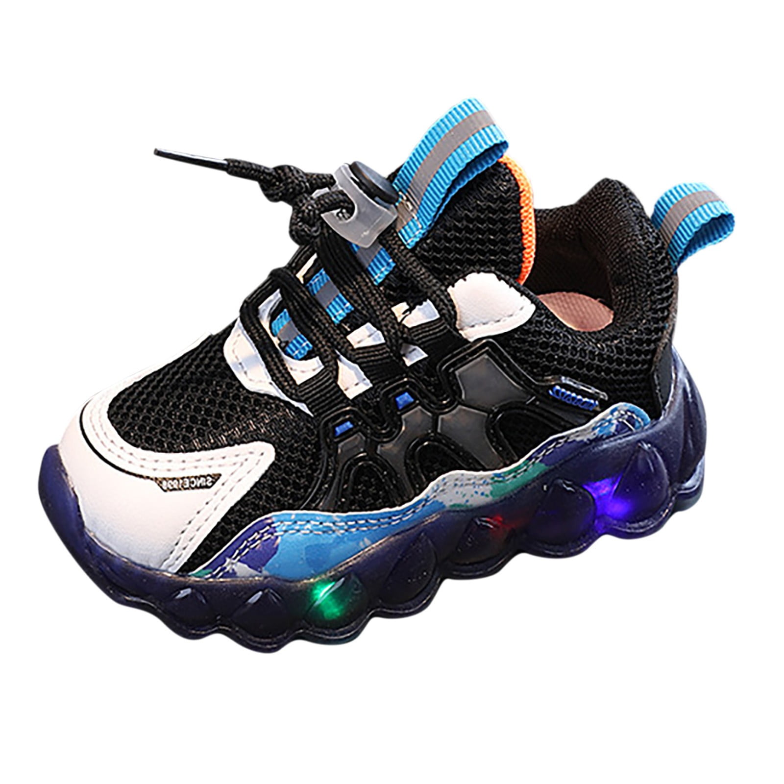 Toddler Girls Shoes Led Light Up Sneakers Elastic Sole Mesh Breathable Athletic Casual Shoes for Girls 2.5T 3T Walmart