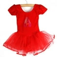 thumbnail image 1 of Toddler Girls Short Sleeve Glitter Ballet Tutu Leotard Dance Ballerina Outfit Dress with Flower Front, 1 of 7