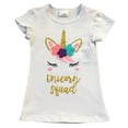 thumbnail image 1 of Toddler Girls Short Sleeve Glitter Unicorn Squad Cotton Summer Top T Shirt Tee White 2T XS (P201431P), 1 of 2