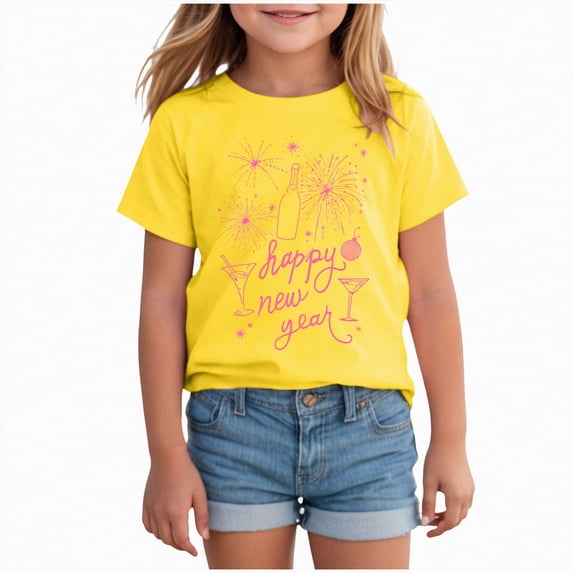 Toddler Girls' Short Sleeve Quick-Dry Athletic T-Shirt 0-24 Months 2t 3t 4t 5t 6t 7t - Active Gym Crew Neck Tops for Teens Kids Gibobby,9-10 Years,Yellow