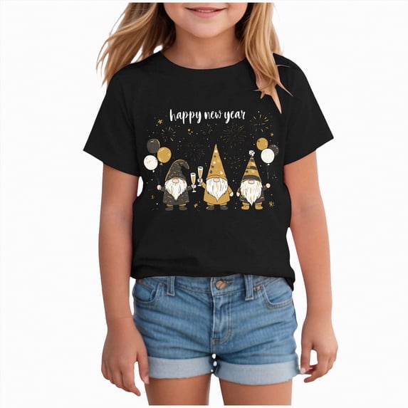 Toddler Girls Short Sleeve Shirts 0-24 Months 2t 3t 4t 5t 6t 7t Cotton T-Shirts Summer Basic Tees Tops Clothes for Kids Gibobby,1-2 Years,Black
