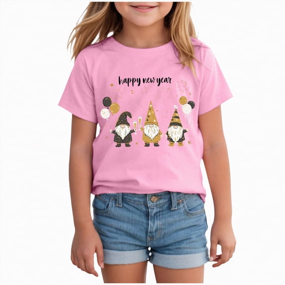 Toddler Girls Short Sleeve Shirts 0-24 Months 2t 3t 4t 5t 6t 7t Cotton T-Shirts Summer Basic Tees Tops Clothes for Kids Gibobby,7-8 Years,Pink