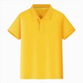 thumbnail image 1 of Toddler Girls Short Sleeve Shirts solid color short sleeve shirt 0-24 Months 2t 3t 4t 5t 6t 7t Cotton T-Shirts Summer Basic Tees Tops Clothes for Kids Gibobby,7-8 Years,Yellow, 1 of 7