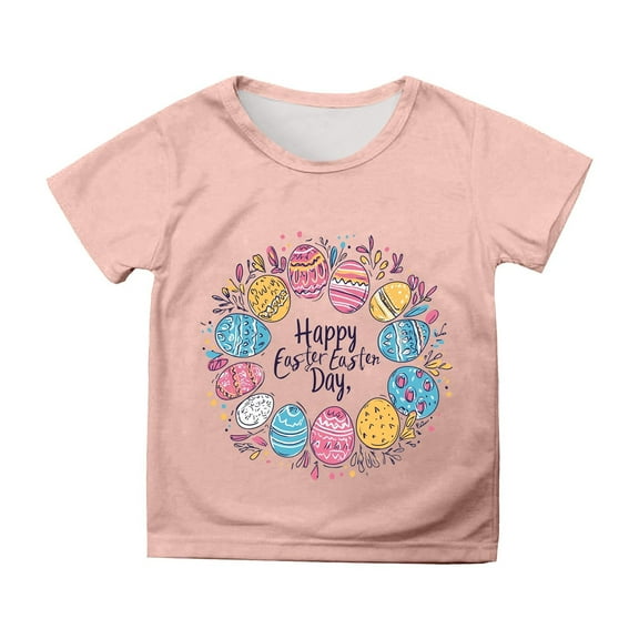 Toddler Girls Short Sleeve T Shirts Easter Shirt Easter Print Fashion Tops Tees Shirts for Girls 5T