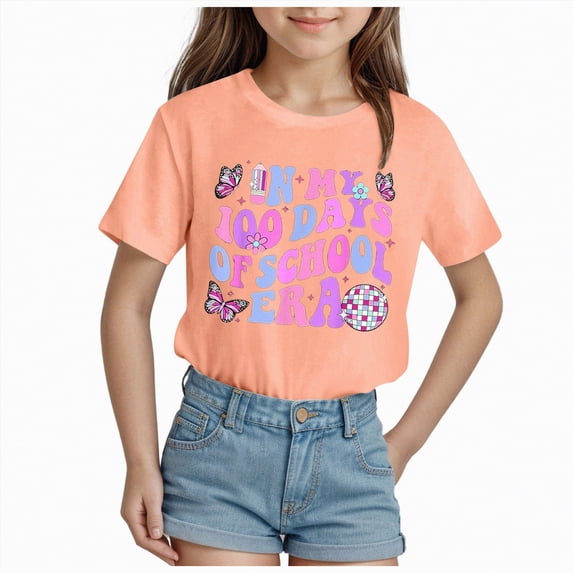 Toddler Girls Short Sleeve T-Shirts Kids Crew Neck Summer 24 Months 2t 3t 4t 5t 6t 7t Tops Soft Cotton Casual Basic Daily Wear Tees Gibobby,13-14 Years,Light Yellow