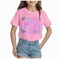 thumbnail image 1 of Toddler Girls Short Sleeve T-Shirts Kids Crew Neck Summer 24 Months 2t 3t 4t 5t 6t 7t Tops Soft Cotton Casual Basic Daily Wear Tees Gibobby,9-10 Years,Pink, 1 of 4