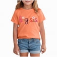 thumbnail image 1 of Toddler Girls Short Sleeve T Shirts Kids Summer 0-24 Months girls daily wear clothing 2t 3t 4t 5t 6t 7t Oversized Tops Trendy Crewneck Basic Tees Gibobby,11-12 Years,Orange, 1 of 4