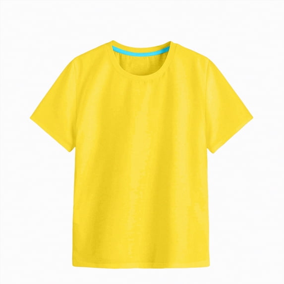 Toddler Girls Short Sleeve T-Shirts solid color short sleeve shirt Kids Crew Neck Summer 24 Months 2t 3t 4t 5t 6t 7t Tops Soft Cotton Casual Basic Daily Wear Tees Gibobby,7-8 Years,Yellow