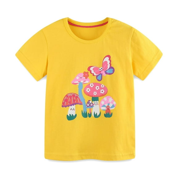 Toddler Girls' Short Sleeve Tees Shirts Cotton Casual Graphic Bunny Summer Crewneck Tunic T-Shirts Tops