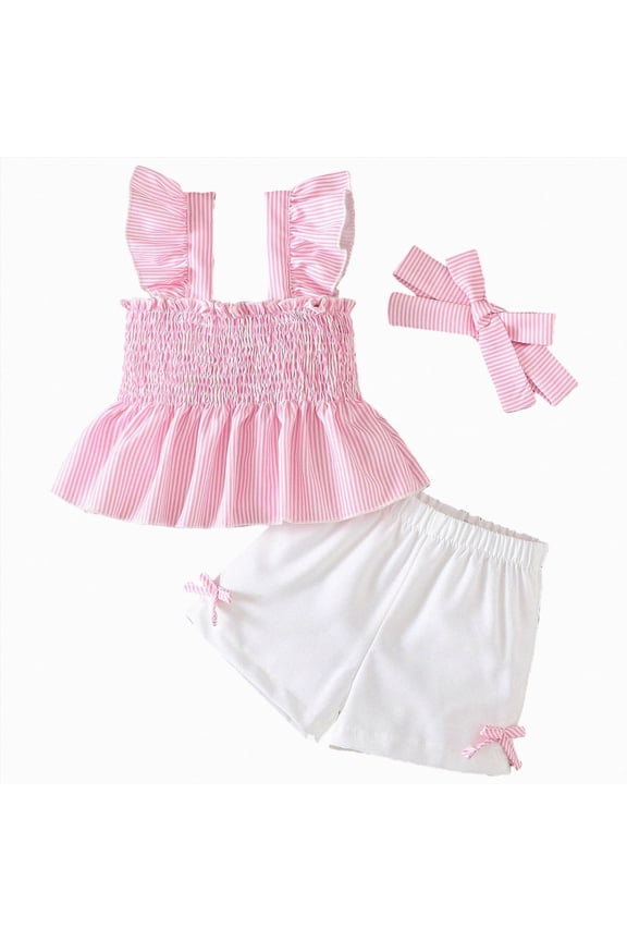Toddler Girls Short Suit Adorable Sunflower Print T-Shirt & Flare Pants 2-Piece Outfit Spring Daily Play Outfit 3-4 Years