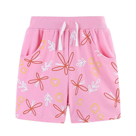 Toddler Girls' Shorts Kids Sport Cartoon Solid Casual Fashion Beach Cargo Pants Shorts for Girls Pink Size 3-4T