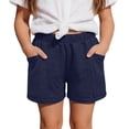 thumbnail image 1 of Toddler Girls' Shorts Ruffle Elastic Solid Color Loose Fit Shorts Elastic Waist Playwear Twill Pants Summer Casual Shorts with Pockets 5-13 Years, 1 of 5