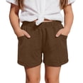 thumbnail image 1 of Toddler Girls' Shorts Ruffle Elastic Solid Color Loose Fit Shorts Elastic Waist Playwear Twill Pants Summer Casual Shorts with Pockets 5-13 Years, 1 of 5