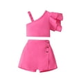 thumbnail image 1 of Toddler Girls Shorts Set, Asymmetric Sleeveless Vest with Shorts Summer 2-piece Outfit, 1 of 9