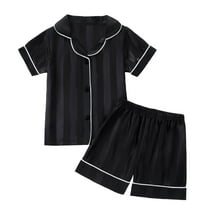 Toddler Girls Silk Pajamas Set Short Sleeve Button Down Sleepwear with Shorts Girl Summer Pajamas Girls Outfits Size 2T