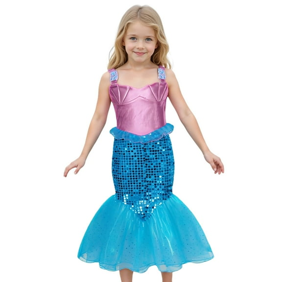Toddler Girls Skirts Sleeveless A-Line Mermaid Princess Dress Summer Childrens Girl Stylish And Comfortable Performance Dresses，4 -5 Years