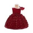 thumbnail image 1 of Toddler Girls Sleeveless Bowknot Flower Dress Elegant Tulle Party Gown for Birthday Wedding Christmas, 1 of 5