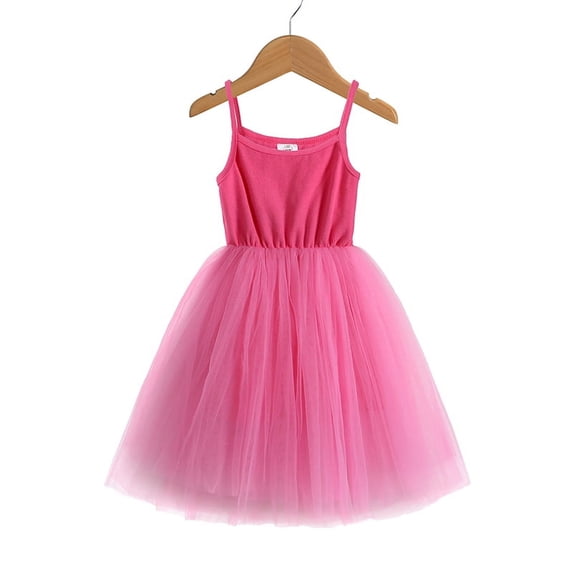 Toddler Girls Sleeveless Dress Baby Gauze Skirt Princess Skirt Suspender Dress 1 Piece Set for 9M-7T