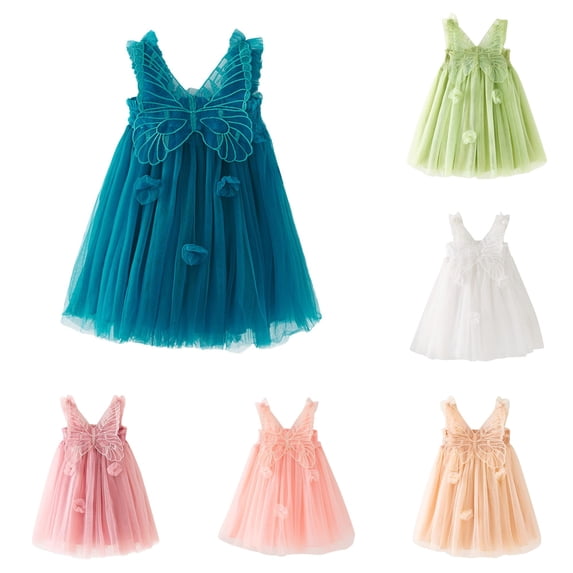 Toddler Girls Sleeveless Holiday Party Mesh Dress Dance Party Dresses Teal Toddler Dress