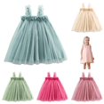thumbnail image 1 of Toddler Girls Sleeveless Mesh Flowers Holiday Party Dress Dance Party Dresses Clothes Melon Dress Fir Kids 2yrs 18-24 Months, 1 of 4