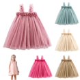 thumbnail image 1 of Toddler Girls Sleeveless Mesh Flowers Holiday Party Dress Dance Party Dresses Clothes Melon Dress Fir Kids 2yrs 2-3 Years, 1 of 4