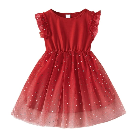 Toddler Girls Sleeveless Princess Dress Lace Ruffles Tulle Baby Girl Princess Dress Clothes