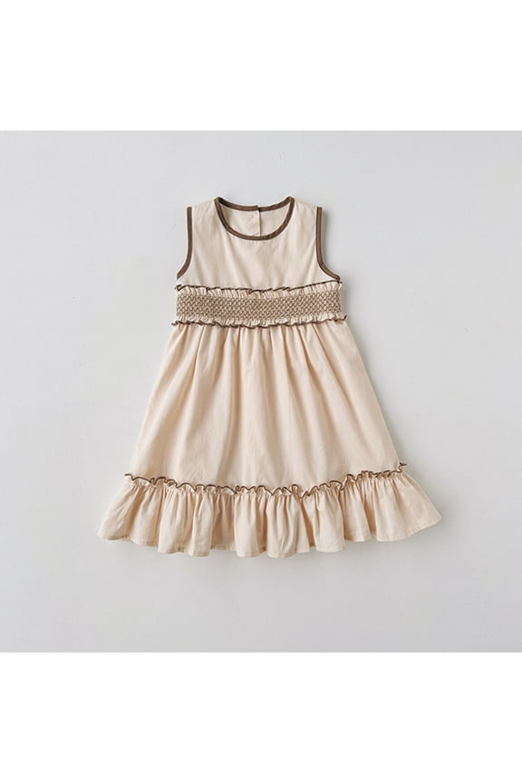 Toddler Girls Sleeveless Solid Color Dress Dance Party Dresses Clothes Easter Romper Toddler Girl 12-18 Months