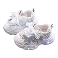 thumbnail image 1 of Toddler Girls Slip on Sneakers Rhinestone Butterfly Platform Non Slip Tennis Shoes Light Up Wide Toe Box Walking Shoes, 1 of 4