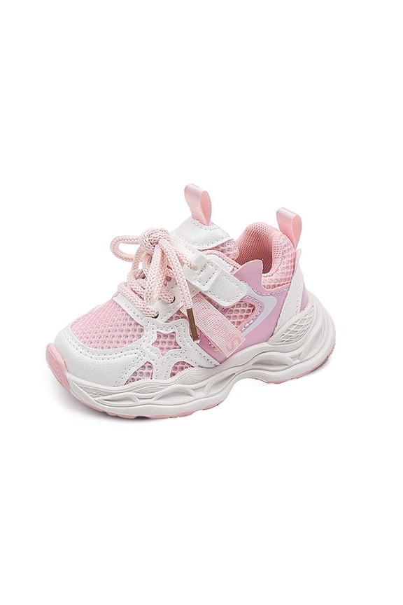 Toddler Girls Sneakers With Breathable Sports Shoes Closure Dad Shoes Girls