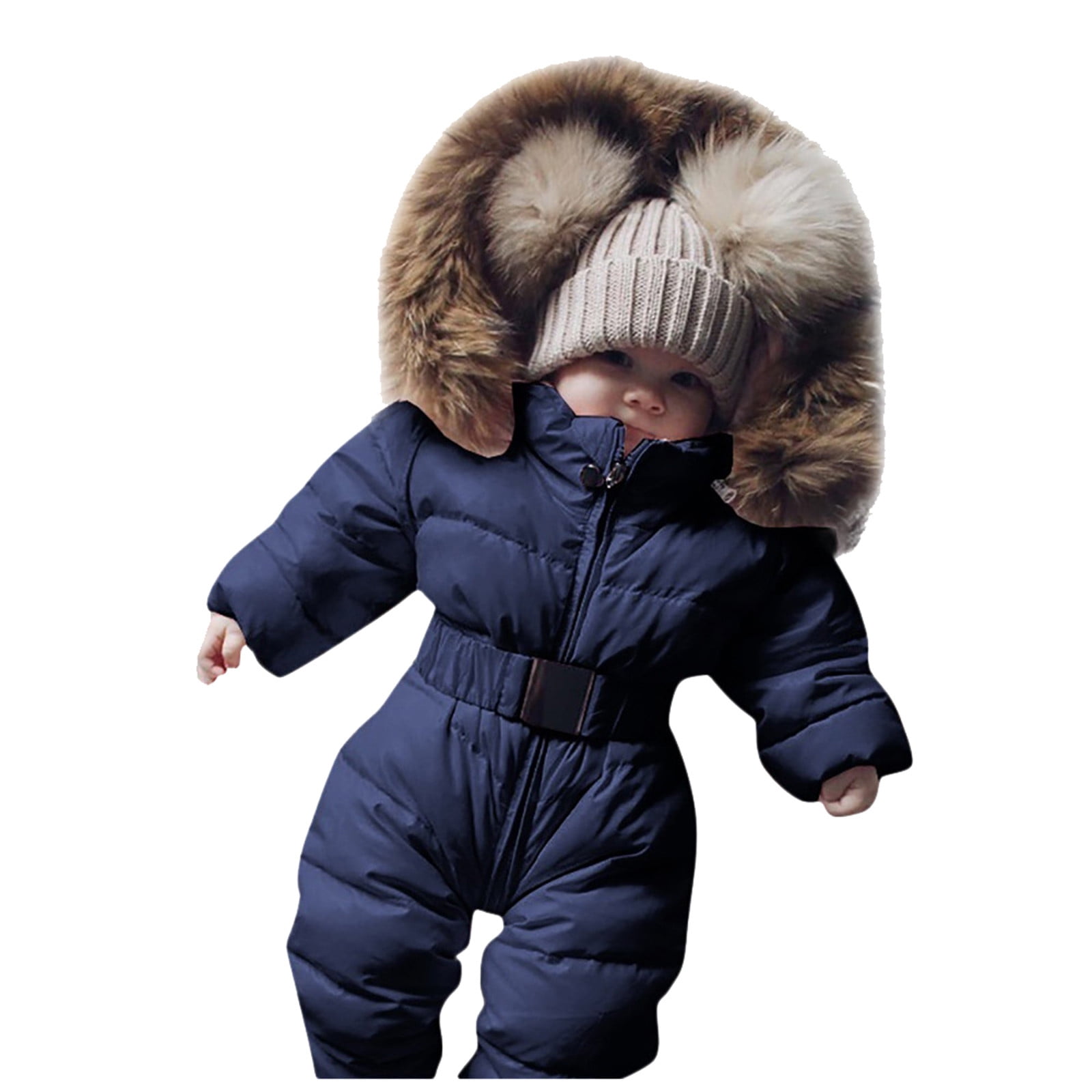 Toddler Girls Snowsuit Warm Romper Hooded Coat for Infant Coat Long Sleeve Windproof Newborn Clothes 6-9 Months