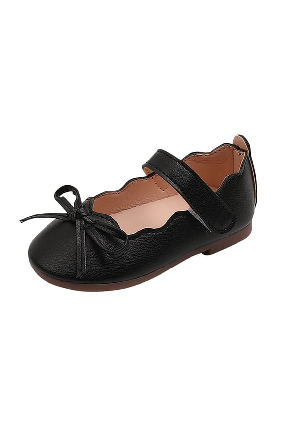 Toddler Girls Soft Leather Ballet Flats Princess Shoes Kids Non Slip Dress Loafers Casual Slip On Sneakers