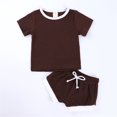 thumbnail image 1 of Toddler Girls Summer Clothes Solid Short Sleeve Casual T-Shirt Tops + Shorts Pants 2 Piece Outfits Girls Girls Clothes Size 12-24 Months Cute&nbsp;Girl&nbsp;Clothing, 1 of 2