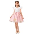thumbnail image 1 of Toddler Girls Summer Double layered Tutu Dress Tulle Dresses Fluffy Sundress with Sequined Mesh & Bowknot Belt Party Princess Outfit for 2-3 T Kids, Pink Floral, 1 of 15