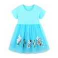 thumbnail image 1 of Toddler Girls Summer Dress Easter Dresses Western Style Short Sleeved Princess Summer Dresses #Z05 Sky Blue (7-8 Years), 1 of 5