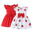 thumbnail image 1 of Toddler Girls Summer Dresses Casual Sleeveless Bow Knot Ruffled Hem Two Piece Set For Kids Size 2-3T, 1 of 8