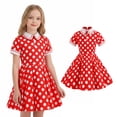thumbnail image 1 of Toddler Girls Summer Dresses Short Sleeve Girls Polka Dot Dress Party Ball Gown Dress 1950s Outfits Dresses Kids 3-4 Years, 1 of 4