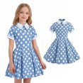 thumbnail image 1 of Toddler Girls Summer Dresses Short Sleeve Girls Polka Dot Dress Party Ball Gown Dress 1950s Outfits Dresses for Girls 3-4 Years, 1 of 3