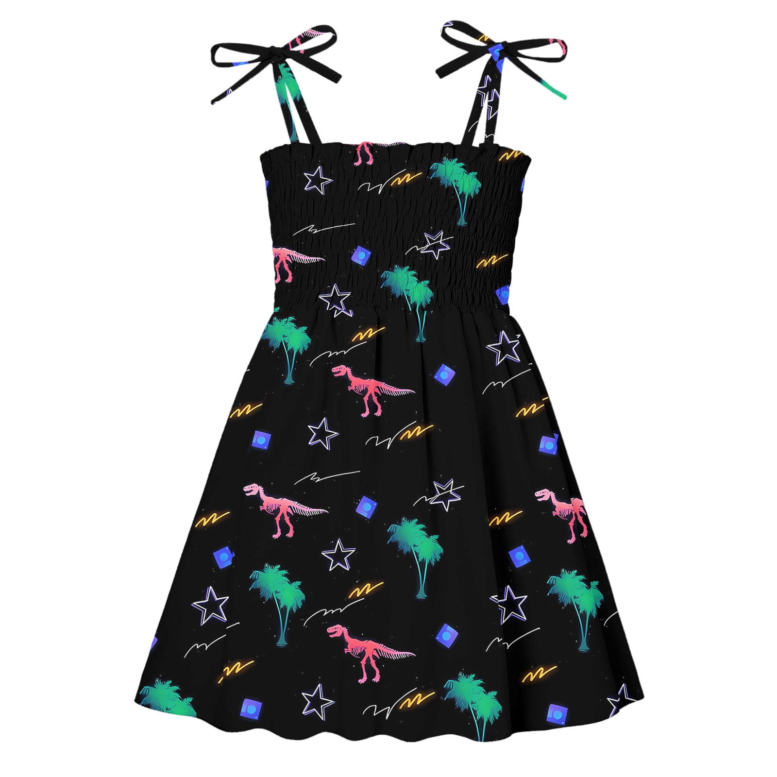 formal dinosaur dress Toddler Girls Summer Dresses Sleeveless Prints Dance Party Clothes Size 3-4T size:10W