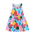 thumbnail image 1 of Toddler Girls Summer Fruit Print Tank Dress Crew Neck Sleeveless Dress Princess Dress Children's Clothes,Size 6-7 Years, 1 of 4