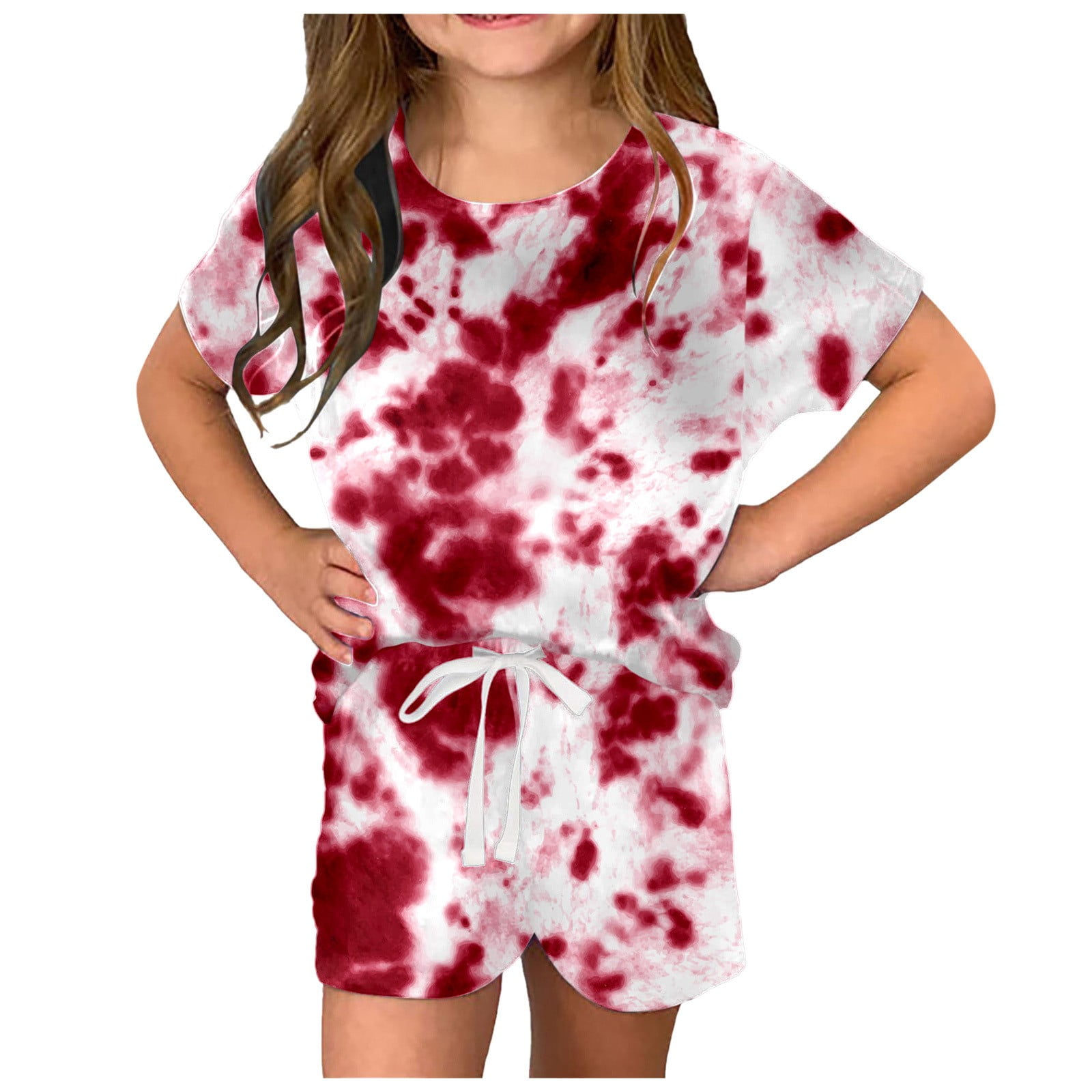 Cute Star Print Girls Summer Co-Ord Set – Soft T-Shirt & Shorts Outfit