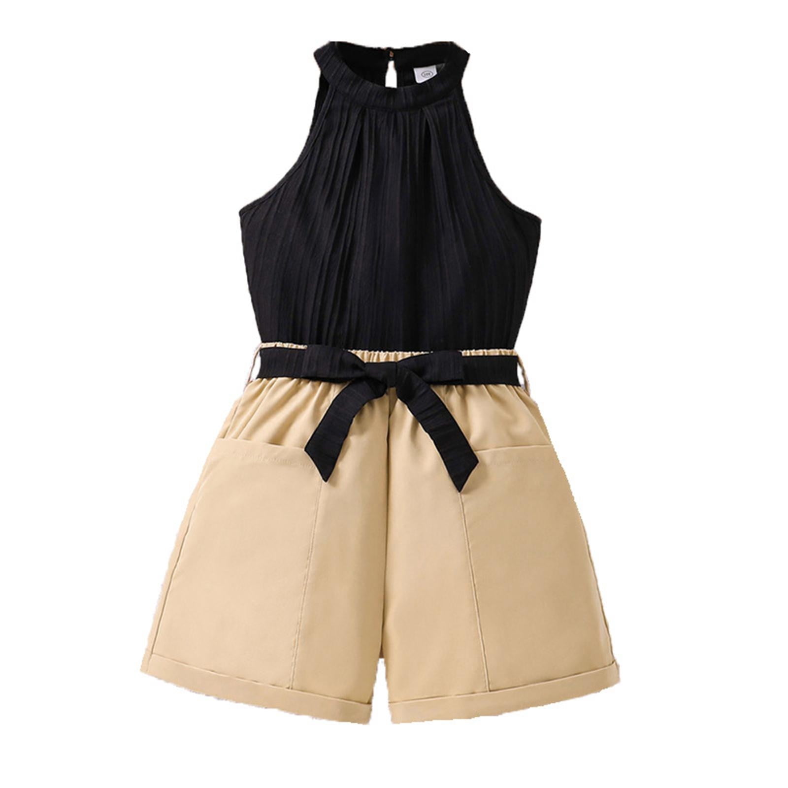 Toddler Girls Summer Outfits 2024 Summer Clothing Sleeveless Top Shorts Set Clothing Set,Size 8 Years-9 Years
