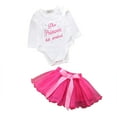 thumbnail image 1 of Toddler Girls Summer Outfits Long Sleeved Letter Romper Skirt Two Piece Set The Princess Has Arrived Clothing Set,Size 0 Months-6 Months, 1 of 9