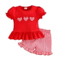 thumbnail image 1 of Toddler Girls Summer Outfits Set, Cute Flower Short Sleeve T-Shirt + Pants (2Pcs Gift Set, 1-8Y) Summer 2Pcs Gift Outfits Set Girls Summer Set 1-3 Years,2-3 Years, 1 of 7