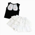 thumbnail image 1 of Toddler Girls Summer Short Sets Outfits Cotton Crewneck Short Sleeve Playwear Sets 6-12 Months 12-24 Months 2t 3t 4t 5t 6t 7t Children(Black,3-4 Years), 1 of 1