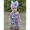 thumbnail image 1 of Toddler Girls Summer Sling Jumpsuit Sleeveless Halter Hanging Neck Leopard Stars Print Suspender Pants, 1 of 7